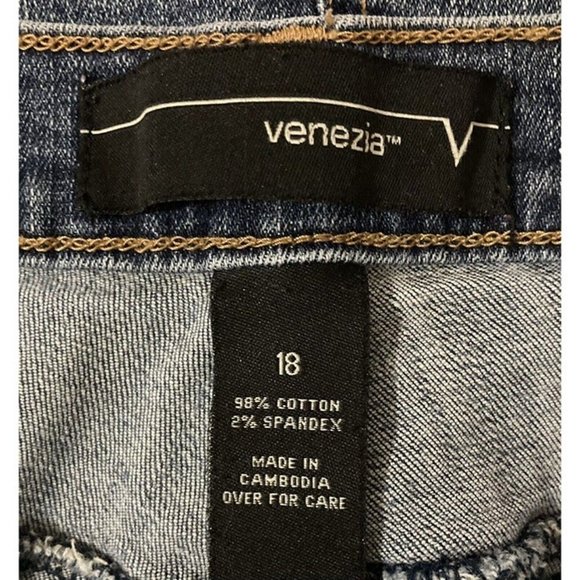 Venezia Womens Size 18 Jean Pencil Skirt Knee Length Medium Wash Pockets Stretch - Picture 3 of 5